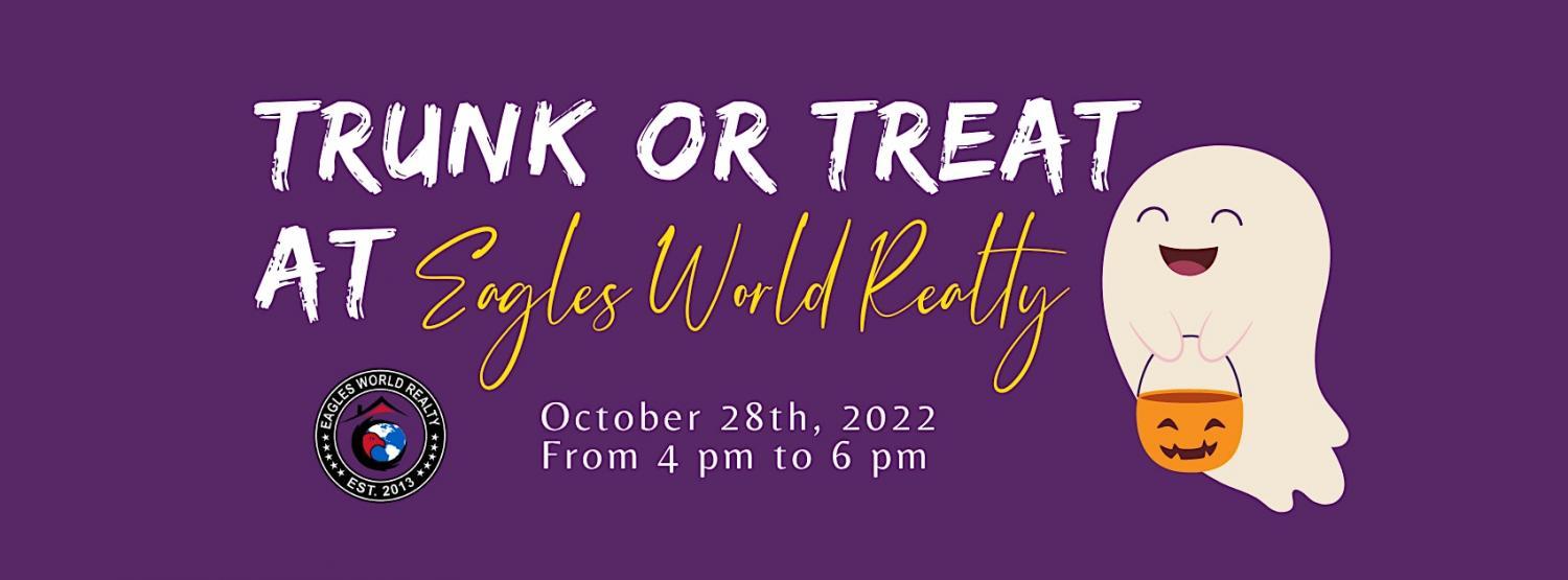 Eagles World Realty Trunk or Treat
Fri Oct 28, 7:00 PM - Fri Oct 28, 7:00 PM
in 9 days