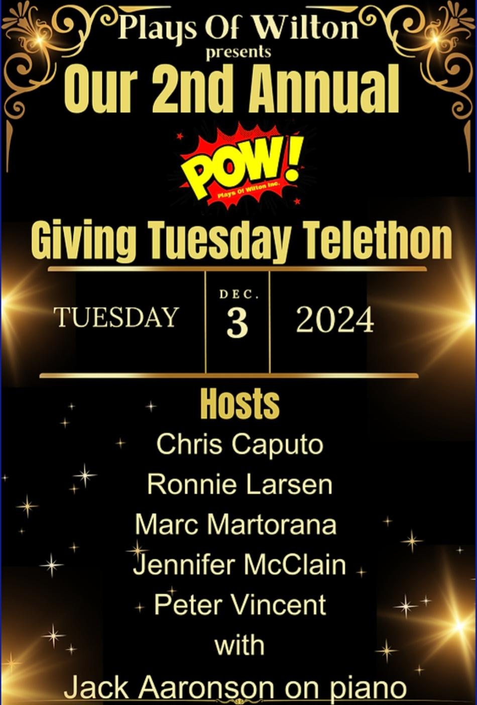 Plays of Wilton 2nd Annual Giving Tuesday Telethon