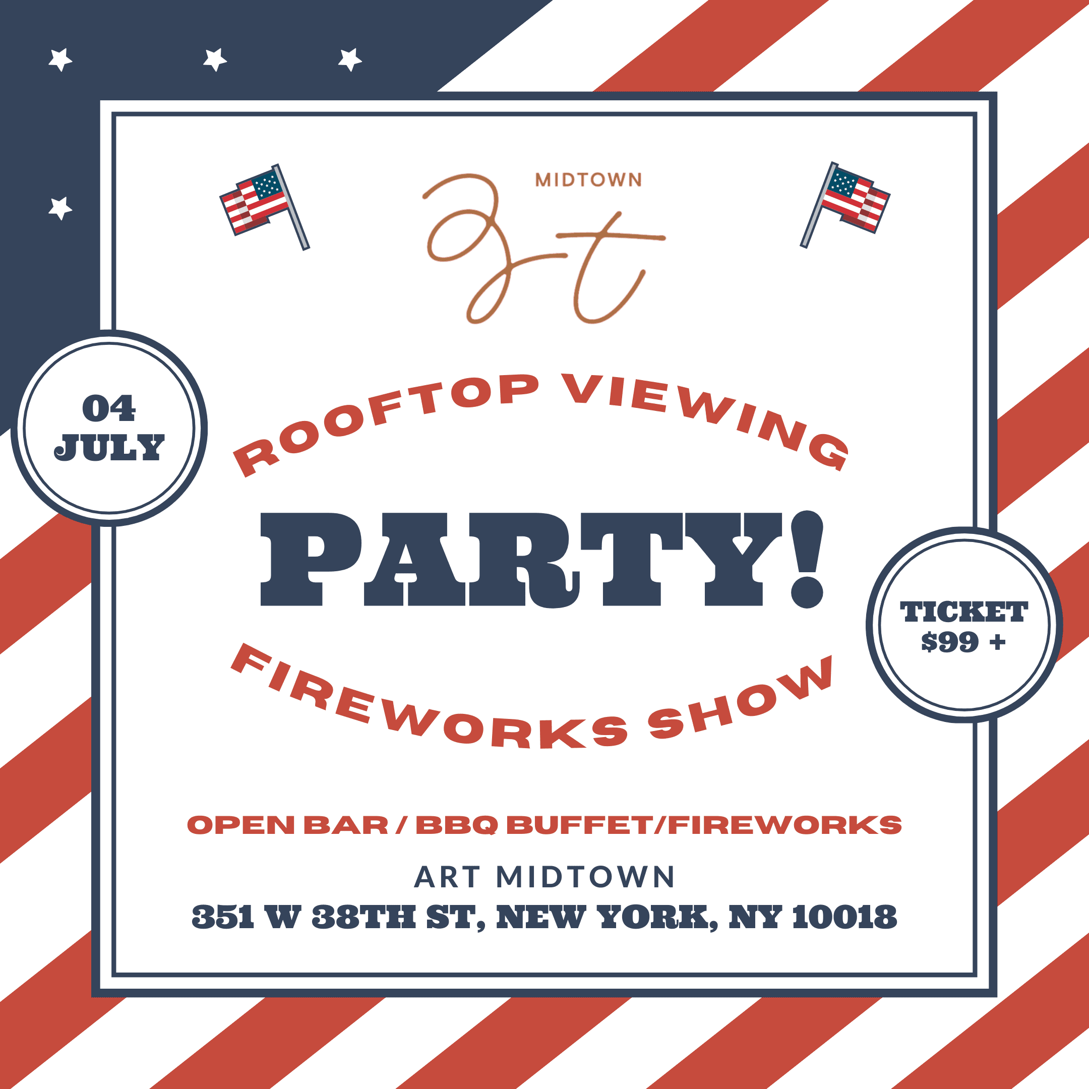 ART Midtown's Rooftop 4th of July Fireworks Party