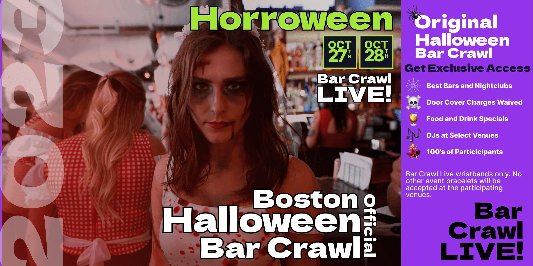 2023 Official Halloween Bar Crawl Boston's Biggest Bar Event 2 Dates