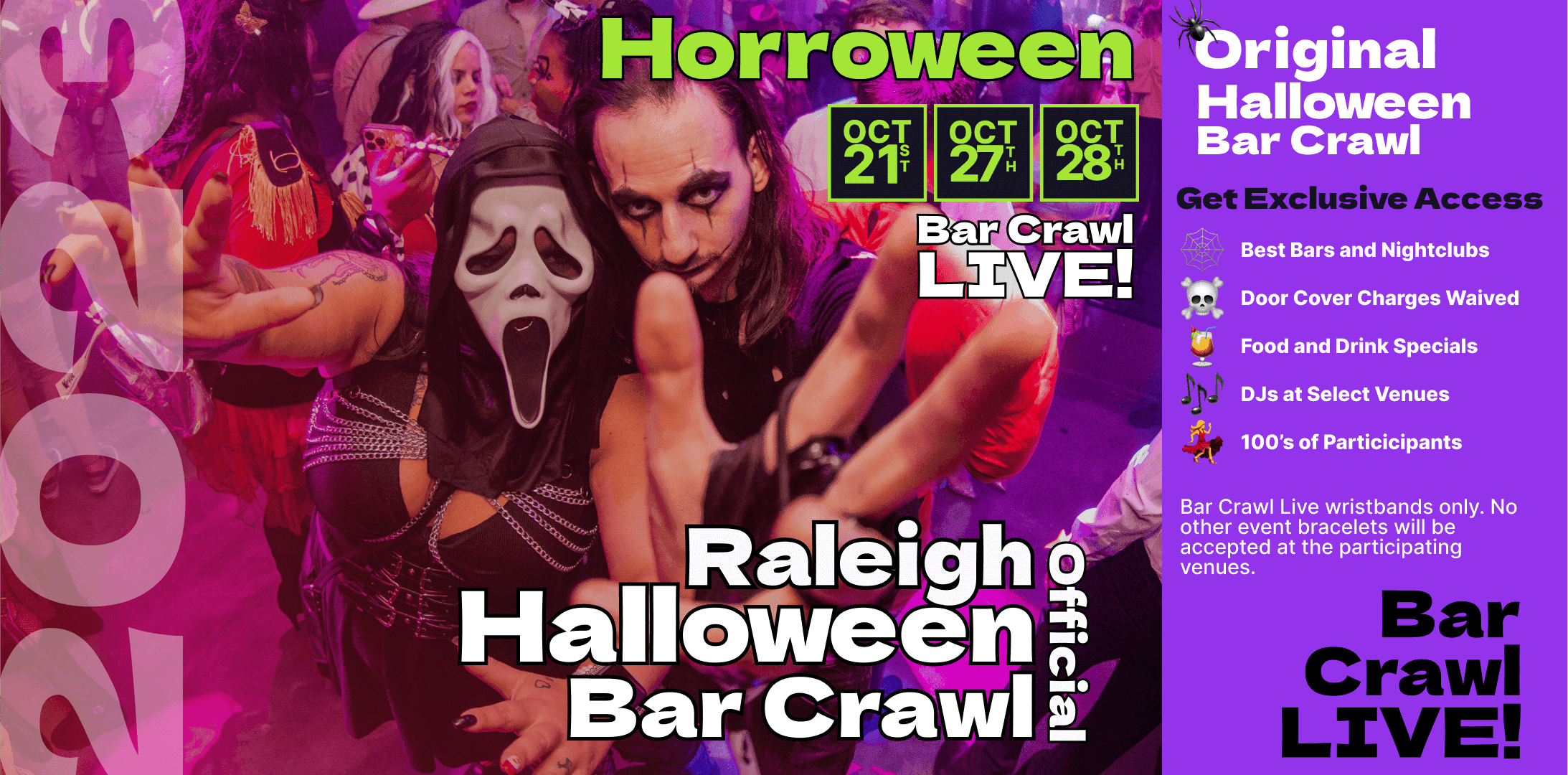 2023 Official Halloween Bar Crawl Raleigh's Biggest Bar Event 3 Dates