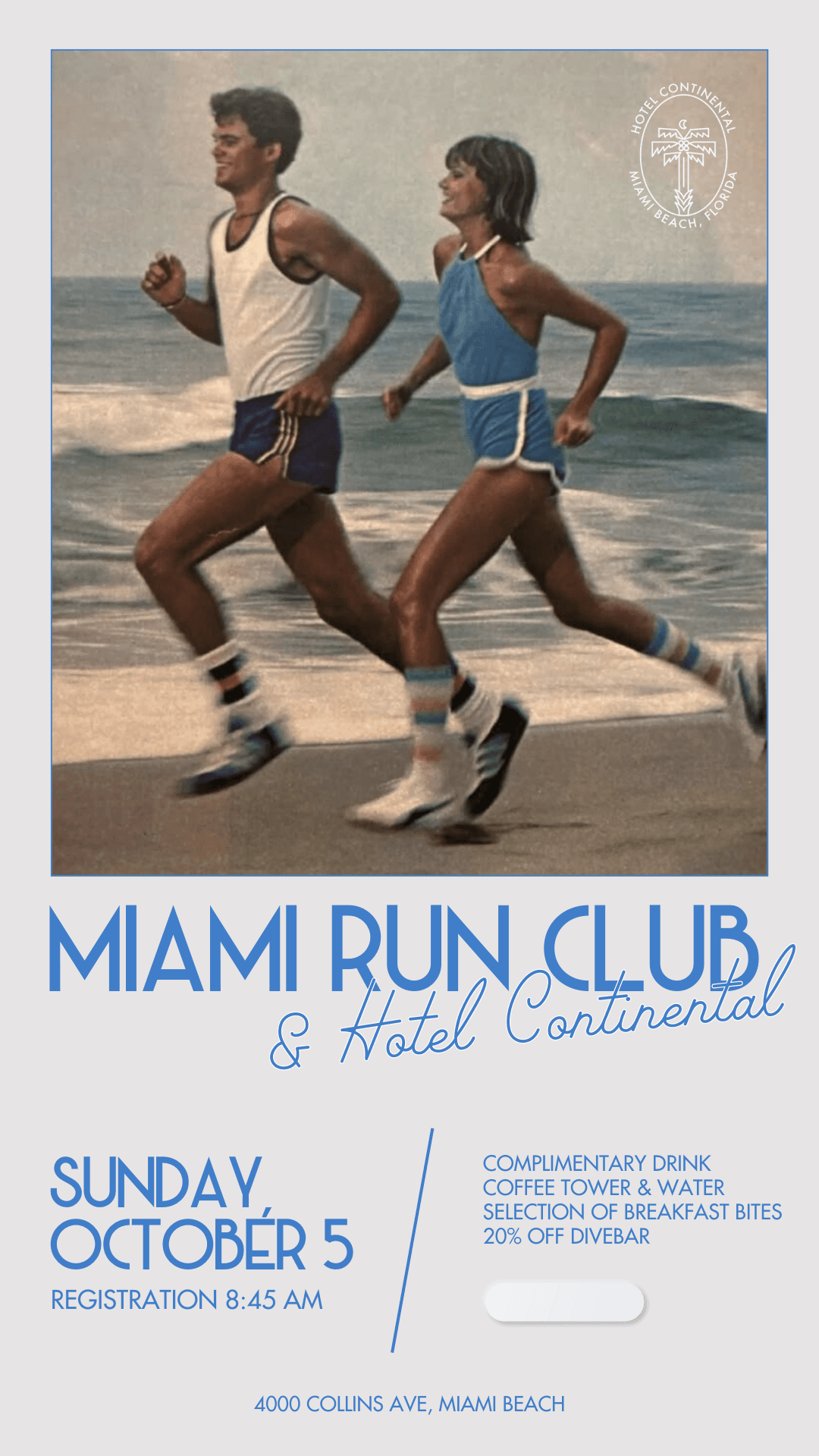 Fabletics Miami Run Club at Hotel Continental with @fitwithjessrosemcd