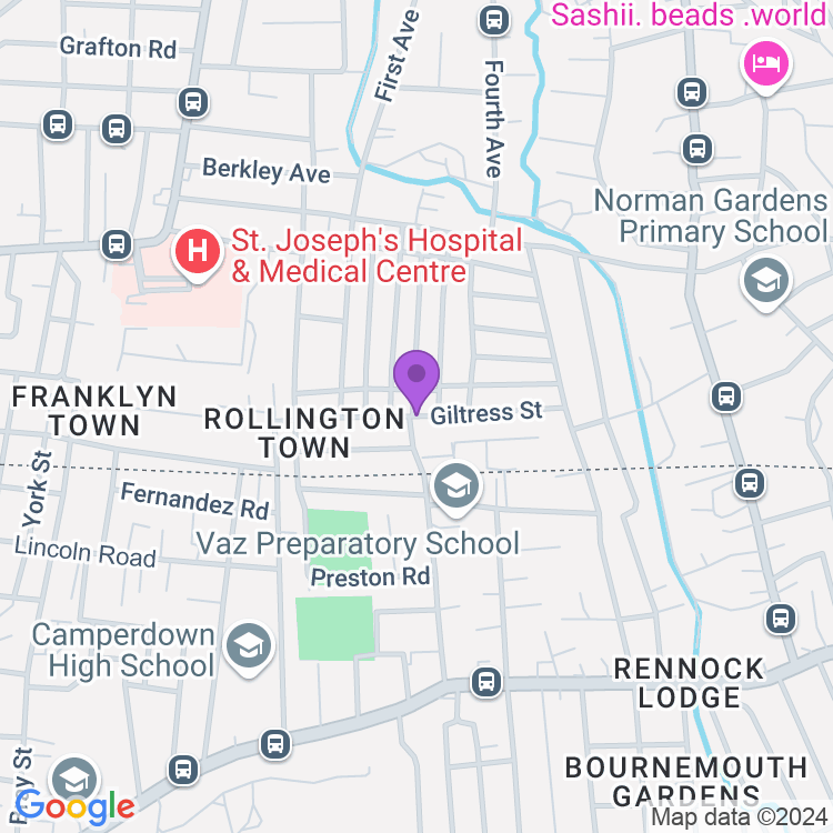 Map showing Rollington Town Health Centre