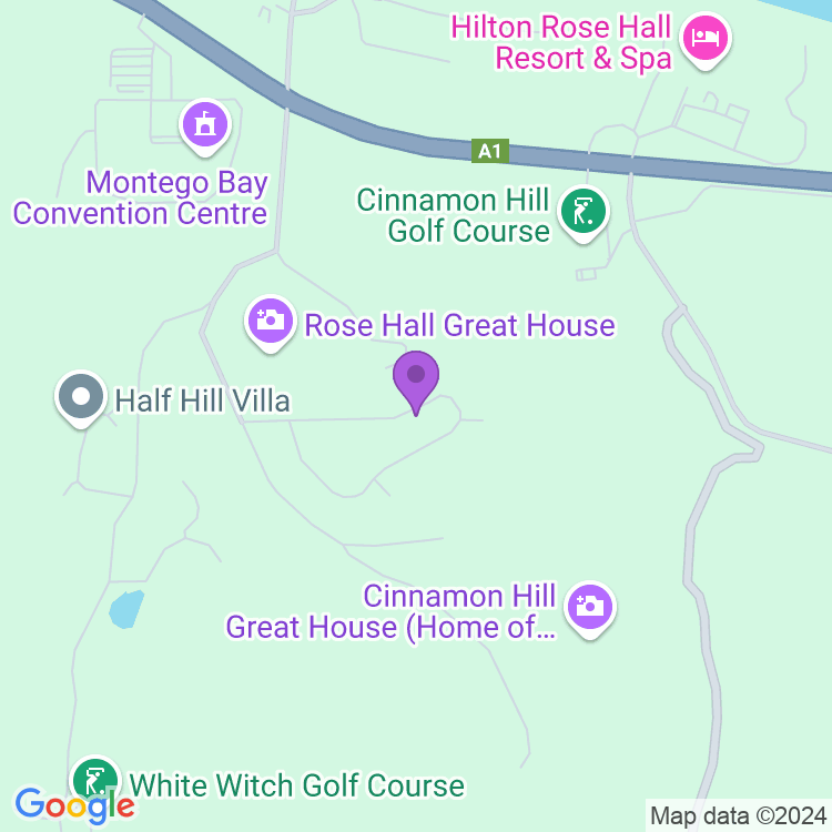 Map showing Rose Hall Resort & Country Club