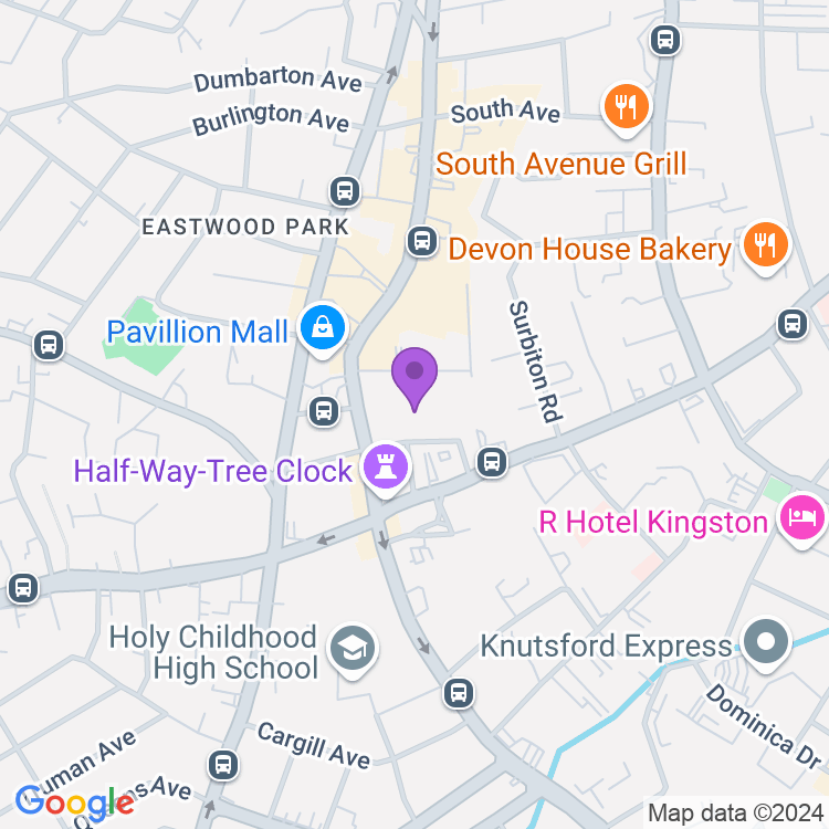 Map showing Jamaica National Car Park