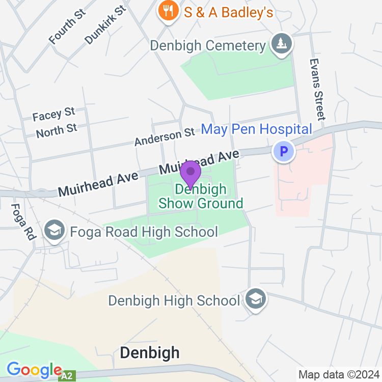 Map showing Denbigh Showground