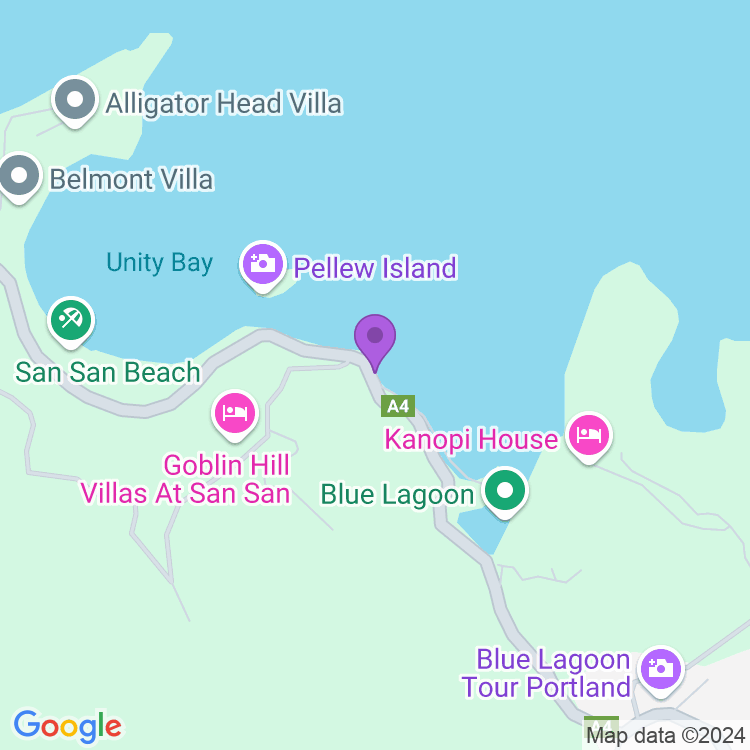 Map showing Blue Lagoon Villas