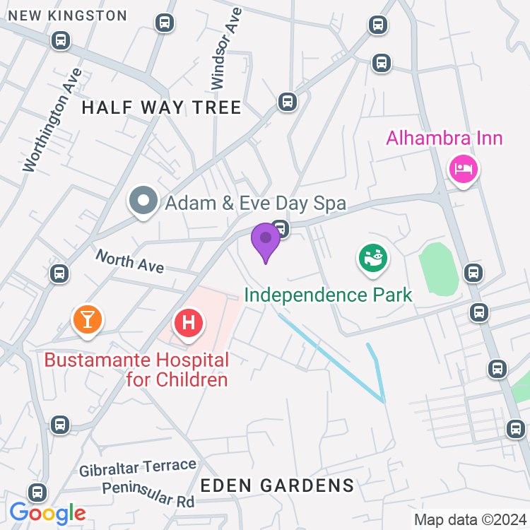 Map showing National Indoor Arena